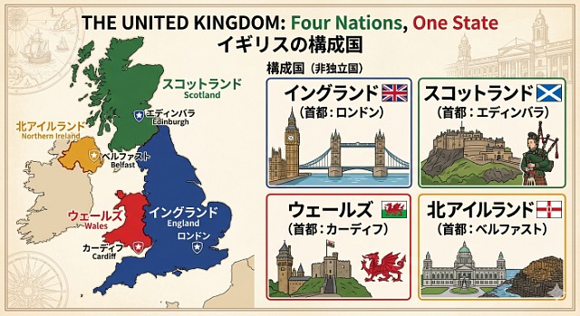 イギリスを成す4つの国の紹介
