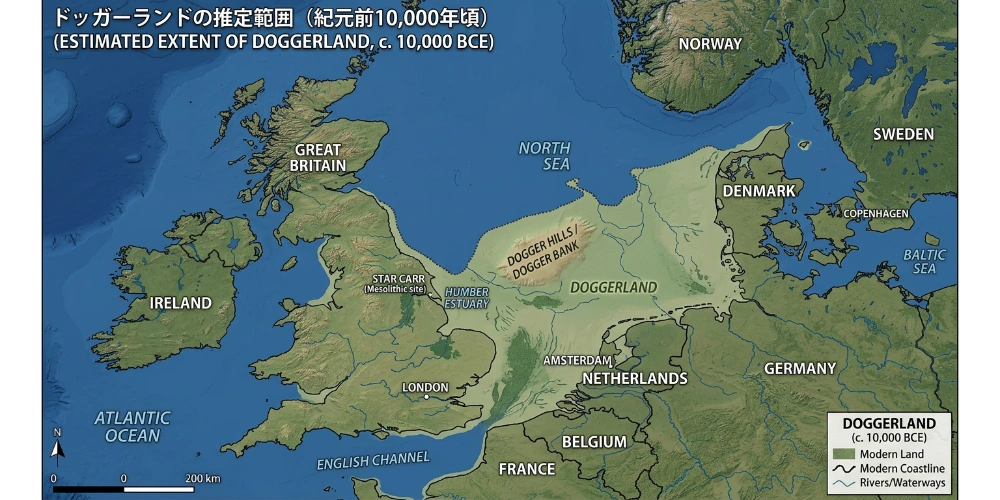 ドッガーランドの推定範囲を示す地図画像