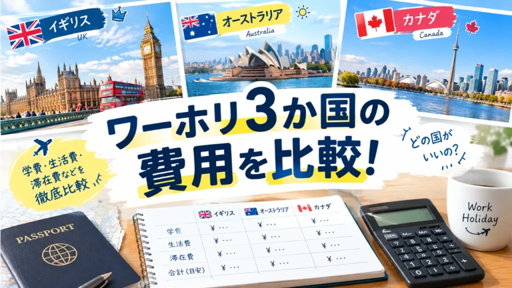ワーホリ費用を比較｜イギリス・オーストラリア・カナダ【2026年版】